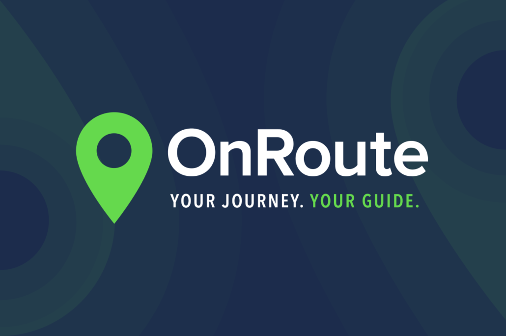 onroute logo on a dark blue background