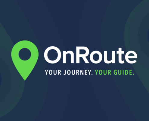 onroute logo on a dark blue background